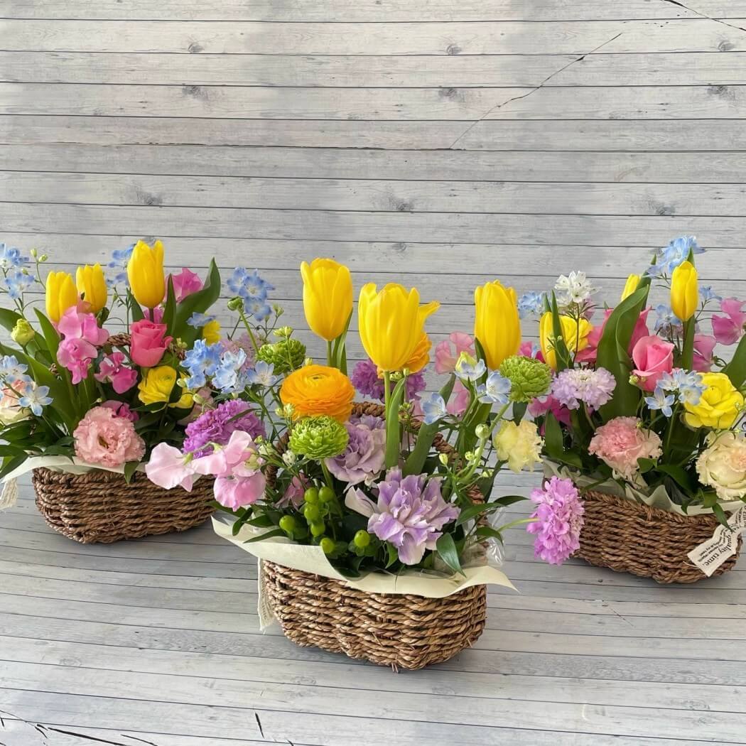 可愛い春のチューリップアレンジ「もふもふ」(ar0116) | 花you