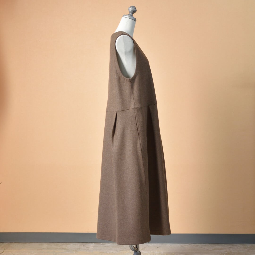 Fabrique en planete terre ファブリケアンプラネテール ウールメルトンワンピース・ブラウン【送料無料】