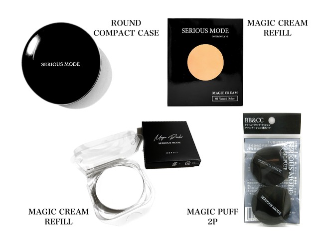 ROUND COMPACT CASE＋MAGIC POWDER リフィル＋MAGIC CREAM リフィル＋MAGIC PUFF 2P