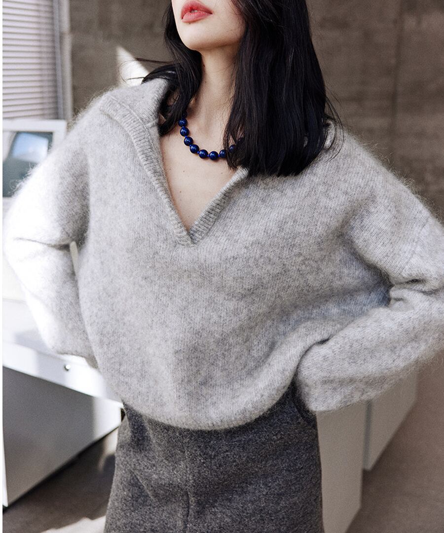 モヘア混◆やわらかプルオーバーセーター【t-10436】