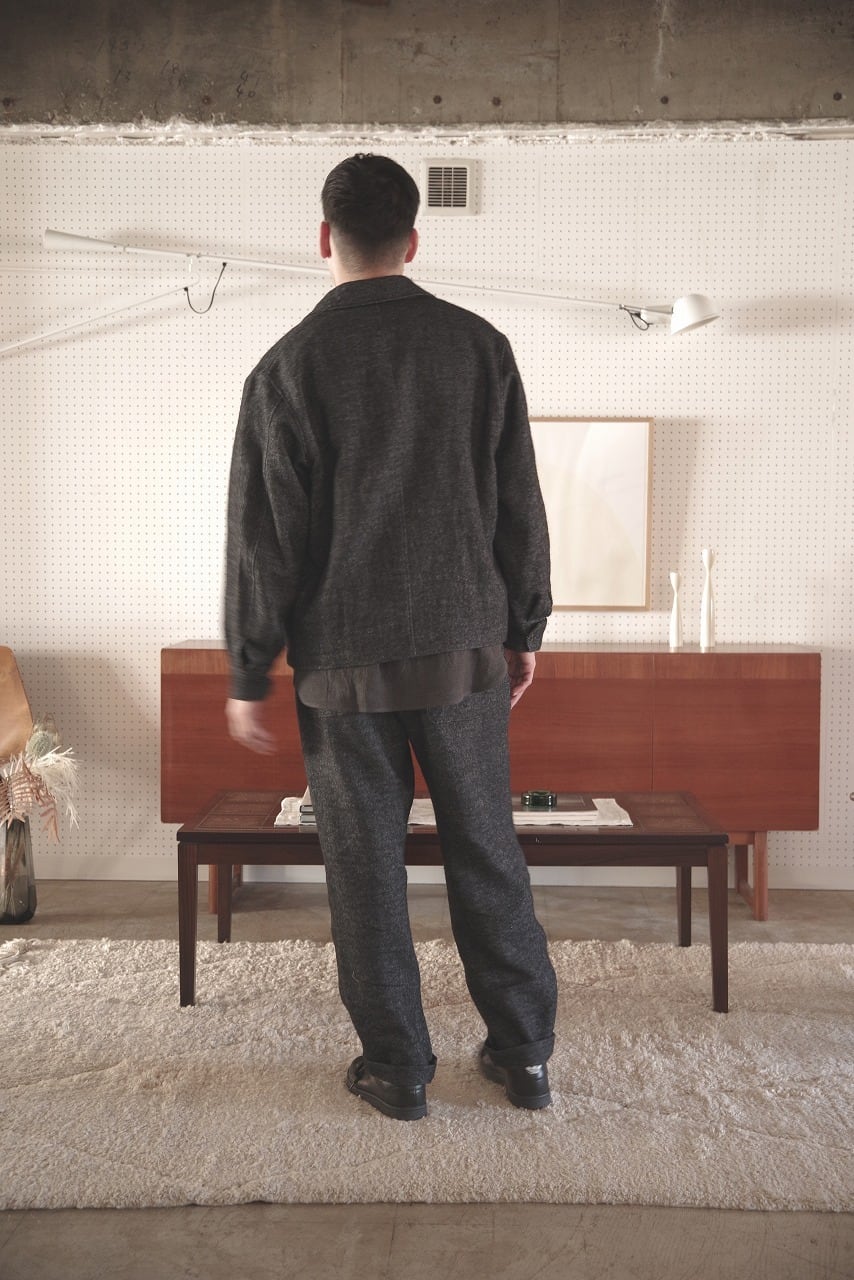 Wool Linen Tweed Shirt Jacket