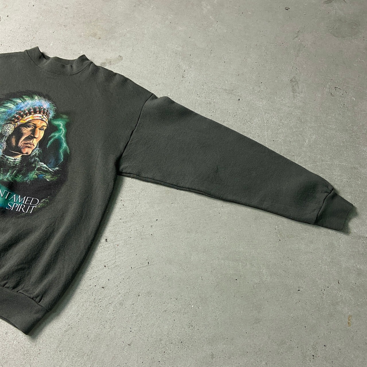 90年代 FAT BOYS CYCLES プリントスウェットシャツ インディアン 