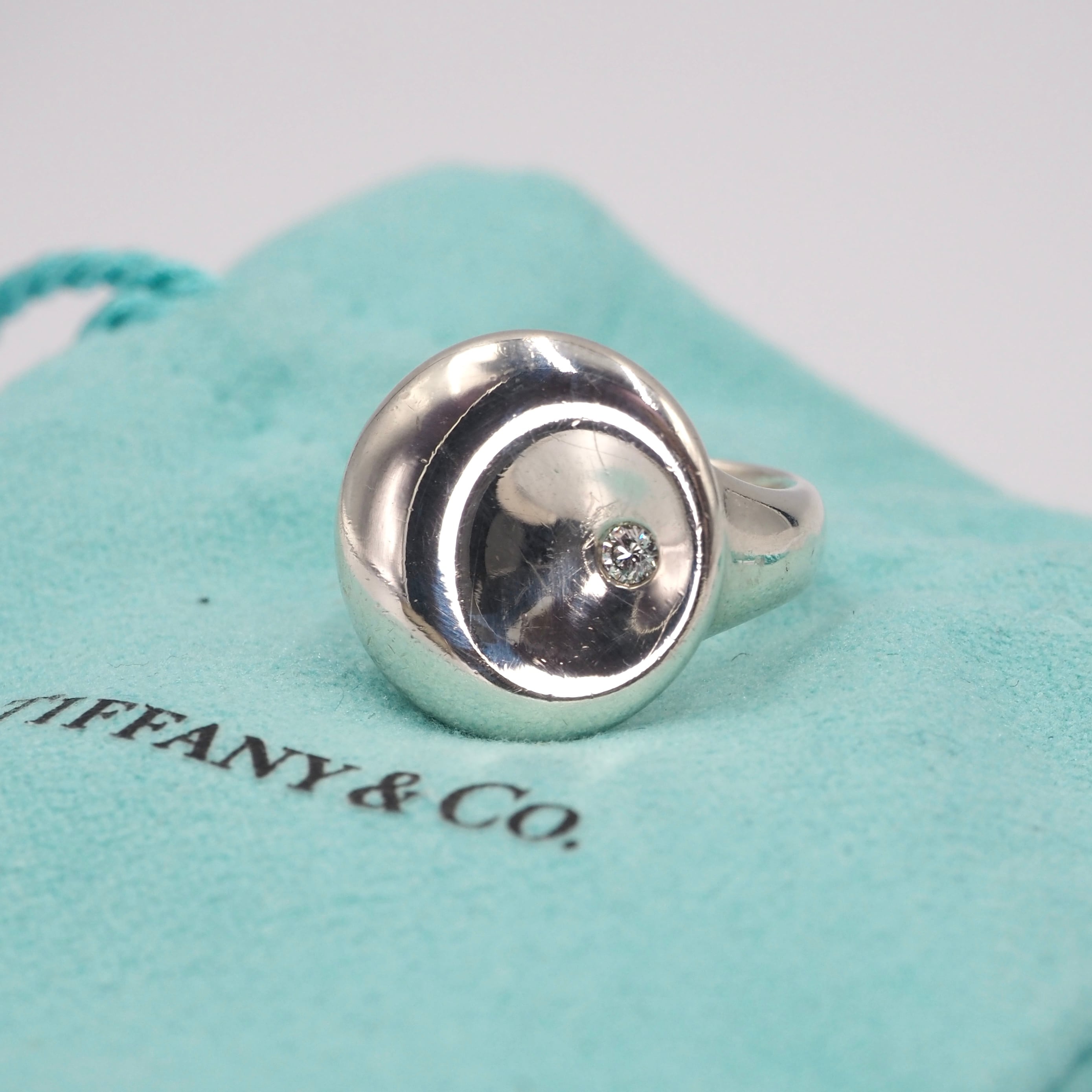 Tiffany&Co. 約11号 エルサペレッティ ダイヤモンド リング シルバー925 ティファニー 保存袋付き
