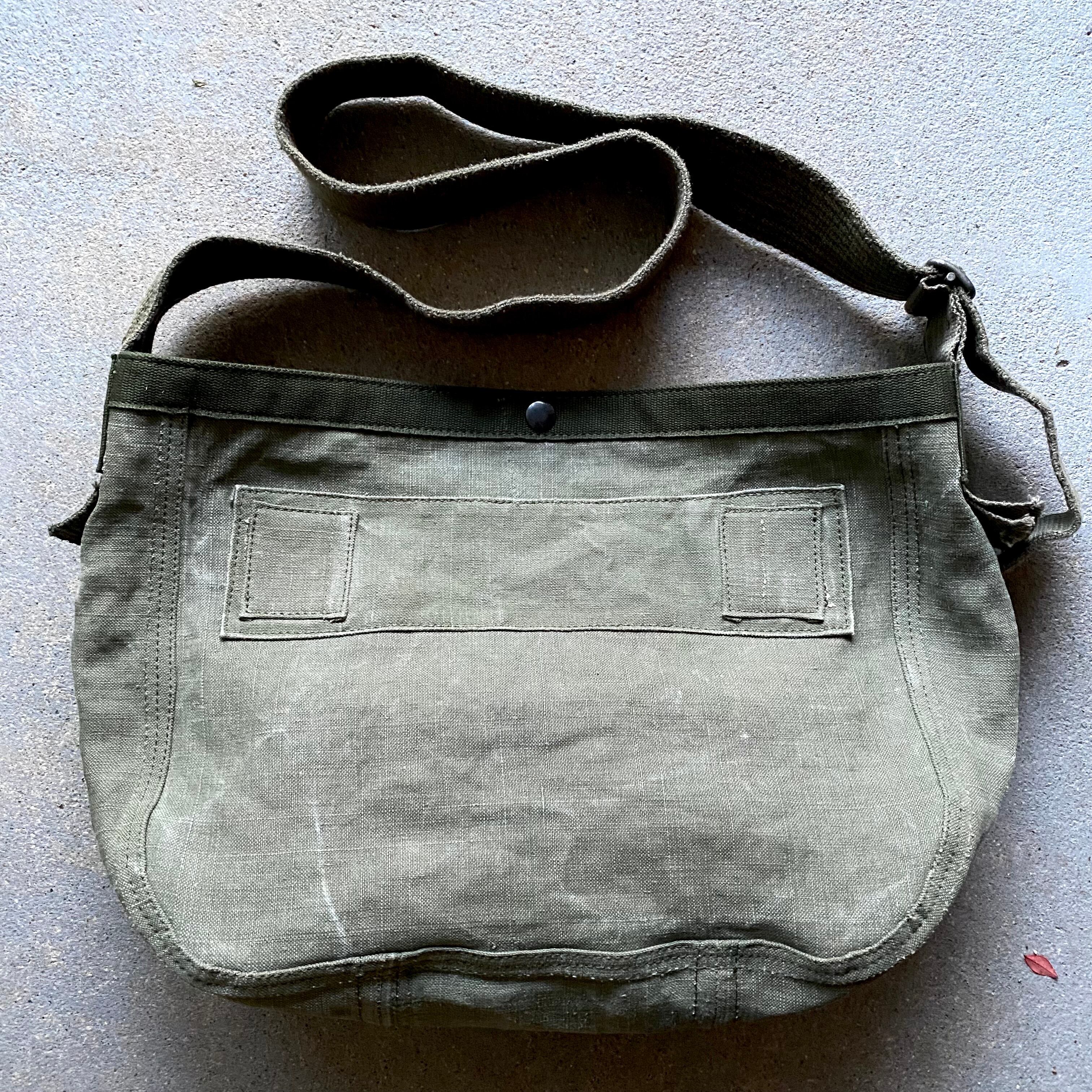 ビンテージ　ニュースペーパーバッグ　アメリカ軍　フランス軍　ミリタリー　RRL 50's French military linen newspaper bag | PPF vintage & remake