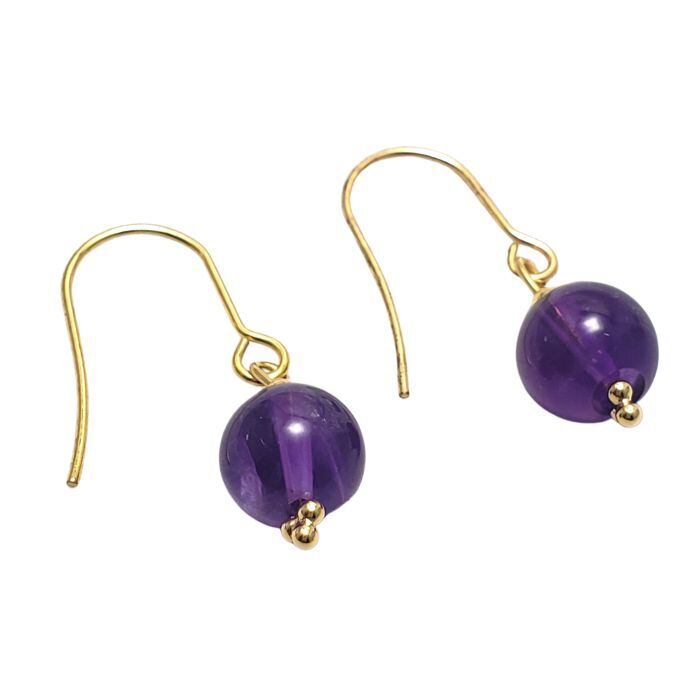 金運 恋愛運におすすめ アメジスト パワーストーンピアス アメジスト8mm 2月の誕生石 金属アレルギー 対応 誕生日プレゼント ギフト 金運アップ グッズ チタン イヤリング変更可 紫水晶 アクセサリー