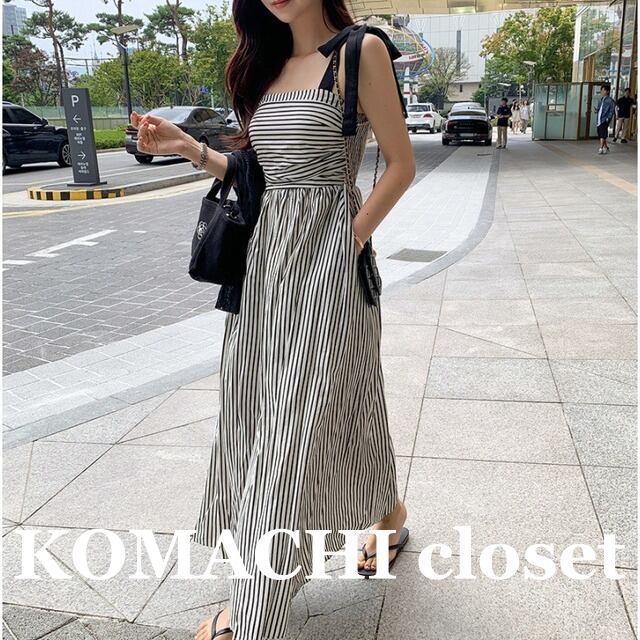 【送料無料】 ワンピース マキシワンピース ショルダーリボン ストライプ ルーズ ノースリーブ マキシ丈 韓国 レディース かわいい 可愛い キュート ラブリー 大人可愛い 大人女子 シンプル きれいめ カジュアル 大人 気品 上品 おしゃれ お洒落 こなれ感 きちんと 大人女子 クール エレガント フェミニン ワンサイズ ホワイト 夏 オルチャン 楽ちん 10代 20代 30代 40代 リゾート 海 女子会 デート 旅行 お泊まり 普段使い スタイルアップ スタイル 安い