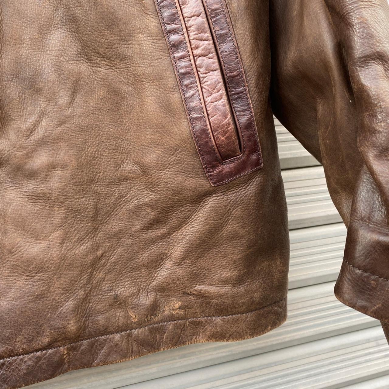 90年代 Timberland ティンバーランド 襟ボア レザージャケット メンズL 
