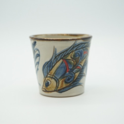 魚紋　フリーカップ（小）【金城陶器秀陶房】　