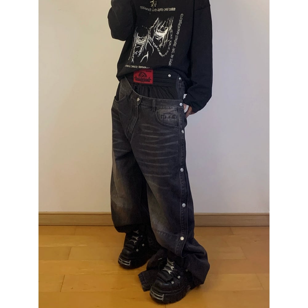 ストリート RYE CHASIN パッチワークデニムパンツ P383 | wshot