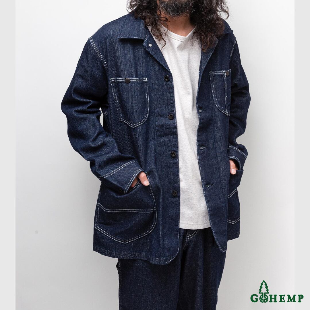 2023 FALL新作【GOHEMP / ゴーヘンプ】COVER ALL JACKET (ONE WASH