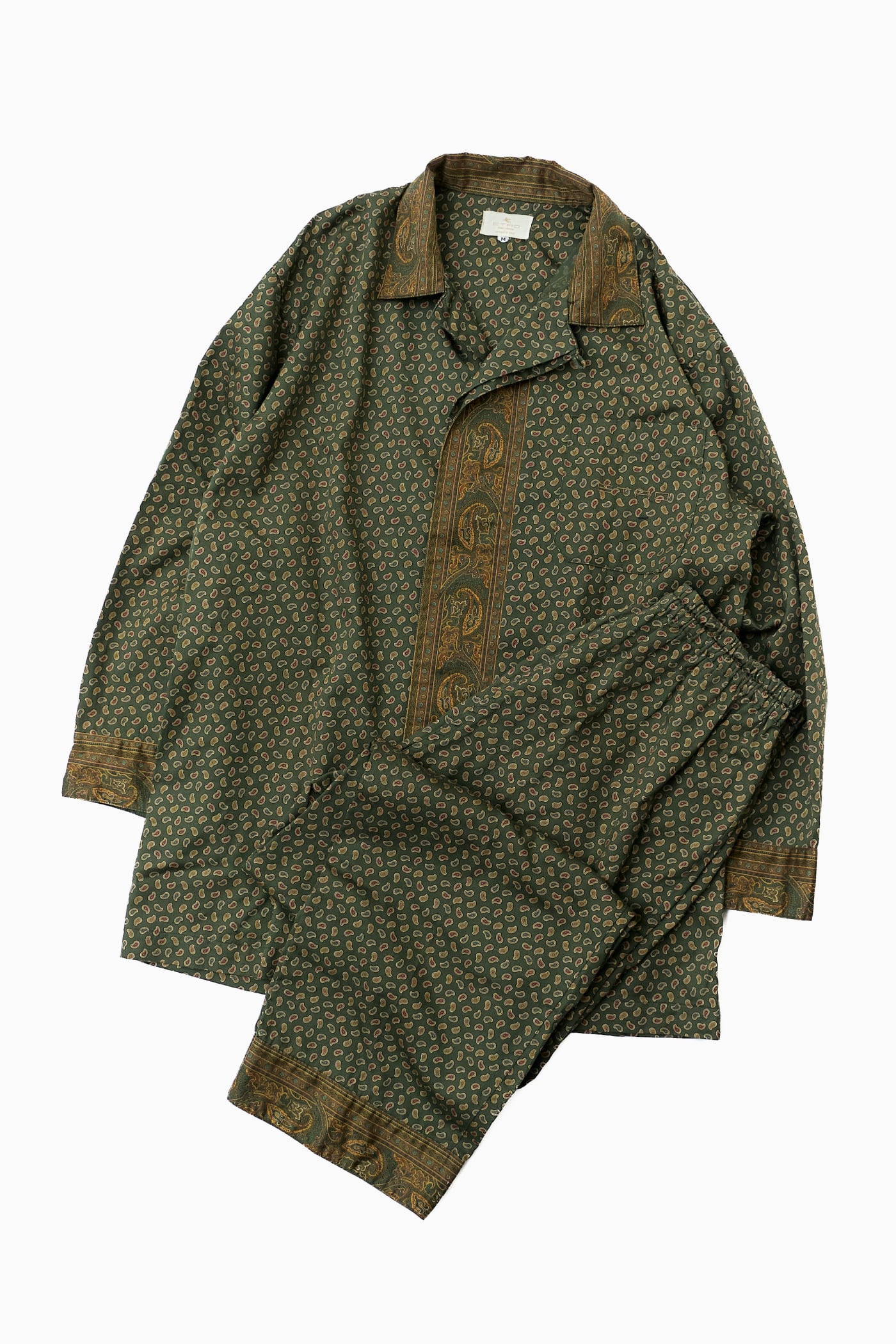 日本製 ETRO KHAKI PAISLEY PRINT PYJAMAS