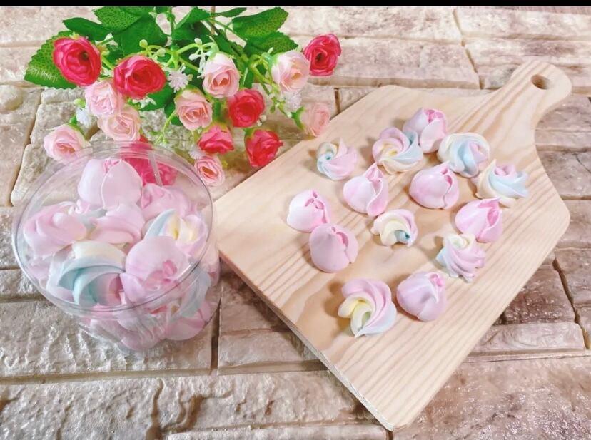 メレンゲクッキー 薔薇 サイズl Fericetoメレンゲクッキー
