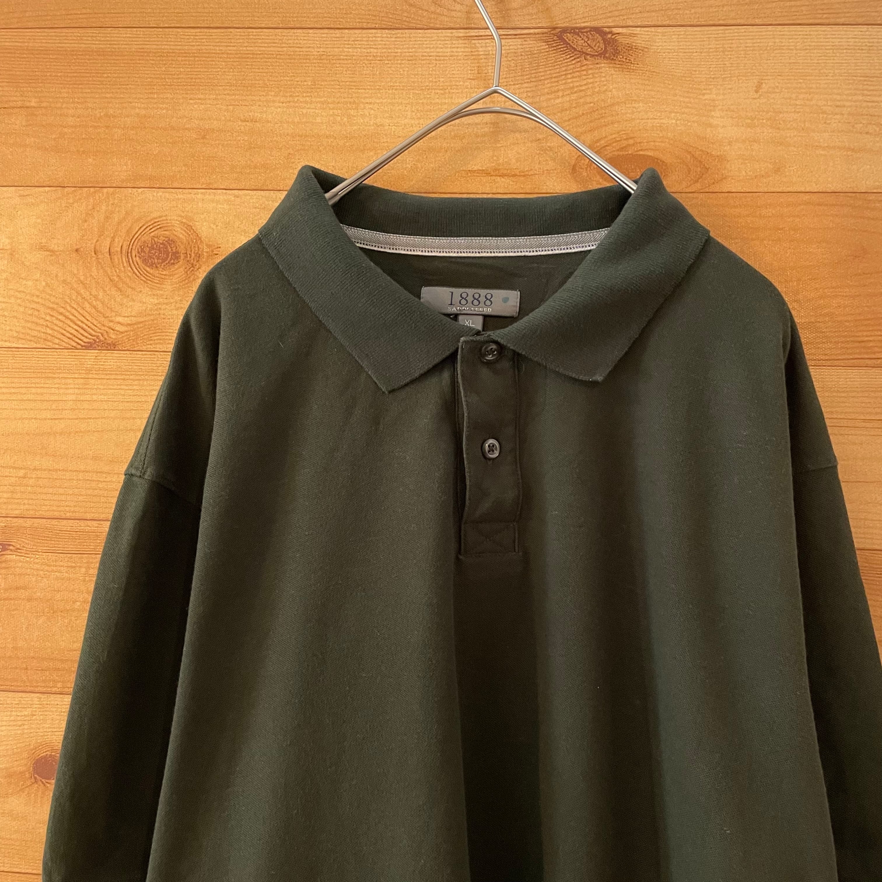 1888 saddlebred】XL ビッグサイズ ポロシャツ ディープグリーン 無地