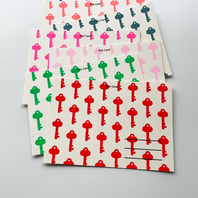 コピー：シルク印刷  ポストカード 「かぎ」