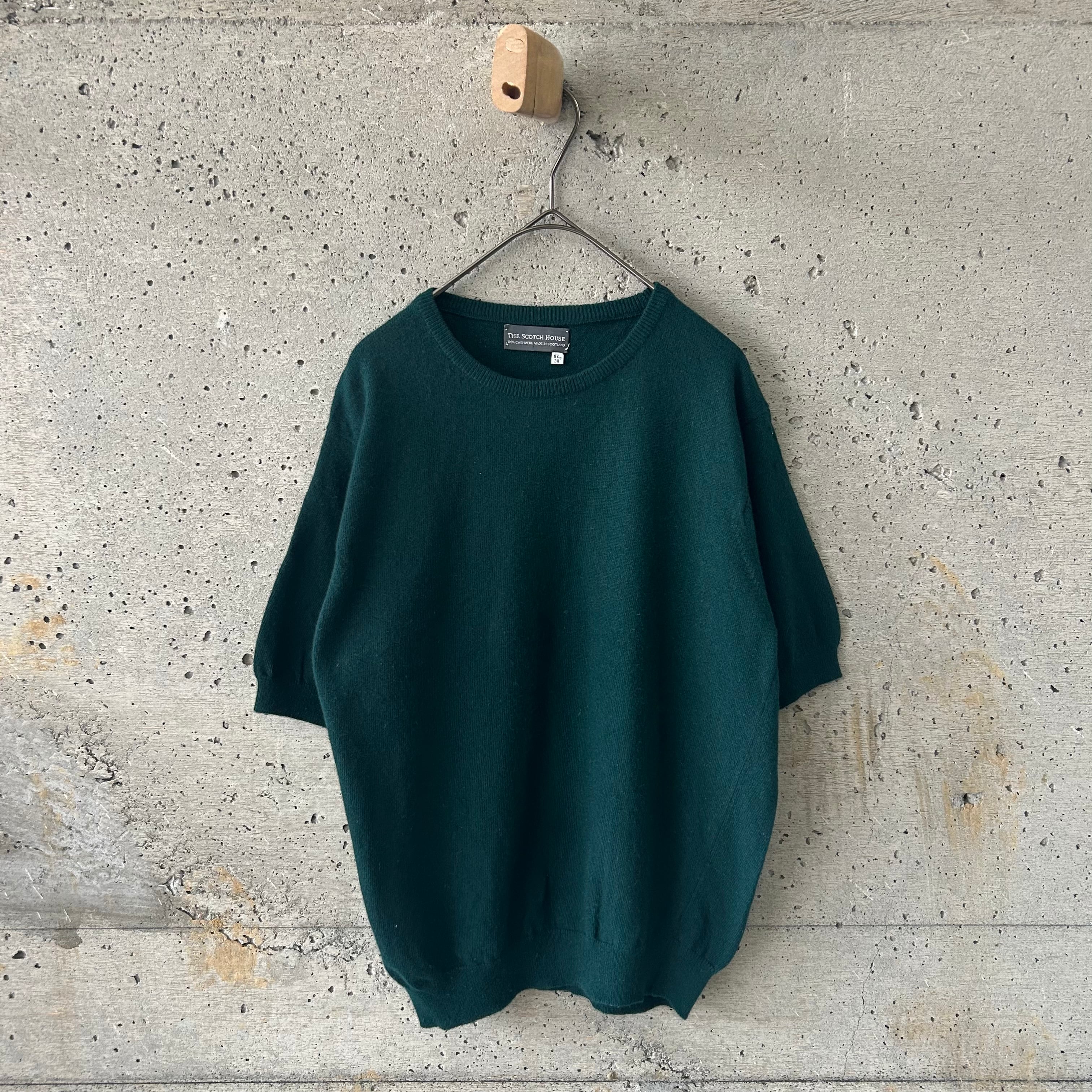 Cashmere short-sleeved knit top