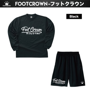 フットクラウン シンプルデザイン長袖プラクティスシャツ&パンツ 上下セット "ブラッシュロゴタイプ"