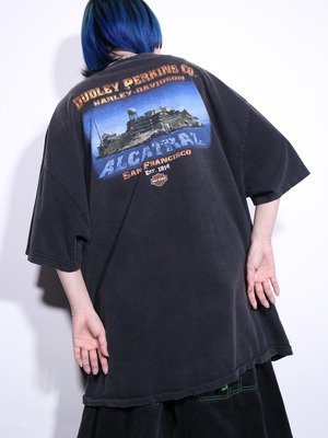 "Harley-Davidson" "アルカトラズ刑務所" XXL over silhouette tee