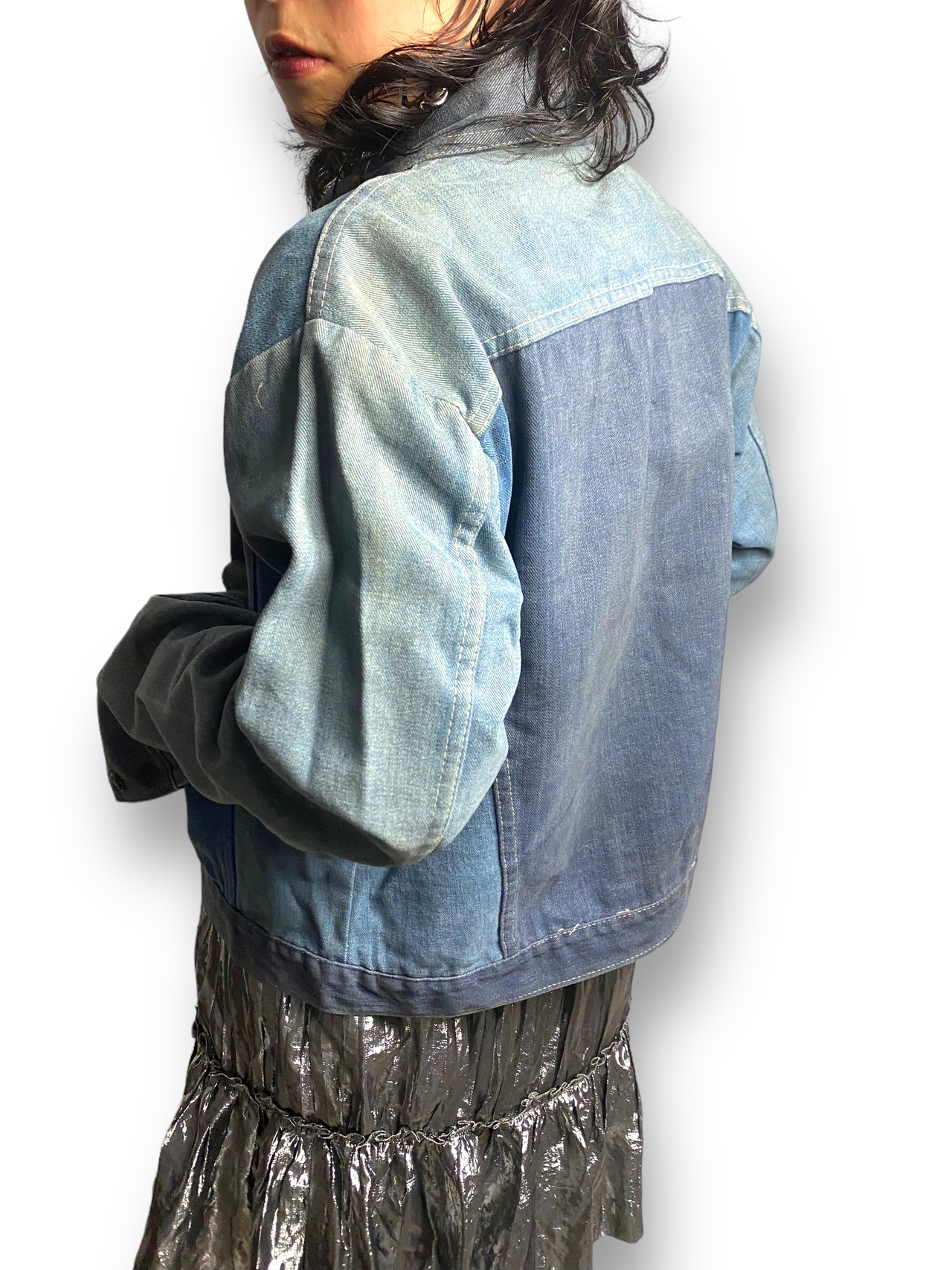 Crazy pattern denims jacket