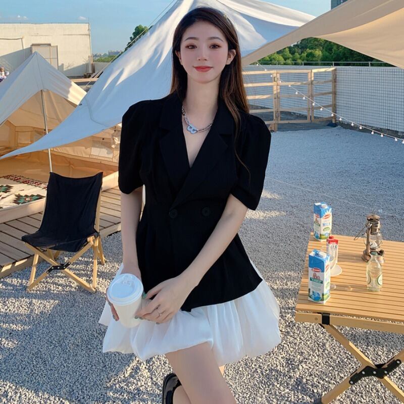 スタイルサマーショートジャケット ハイウェストウェストスカート 夏物 ハンチェンe85066536891
