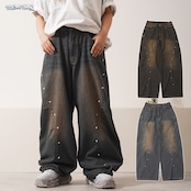◆スタッズ使い ワイドカーブパンツ◆wi-087028