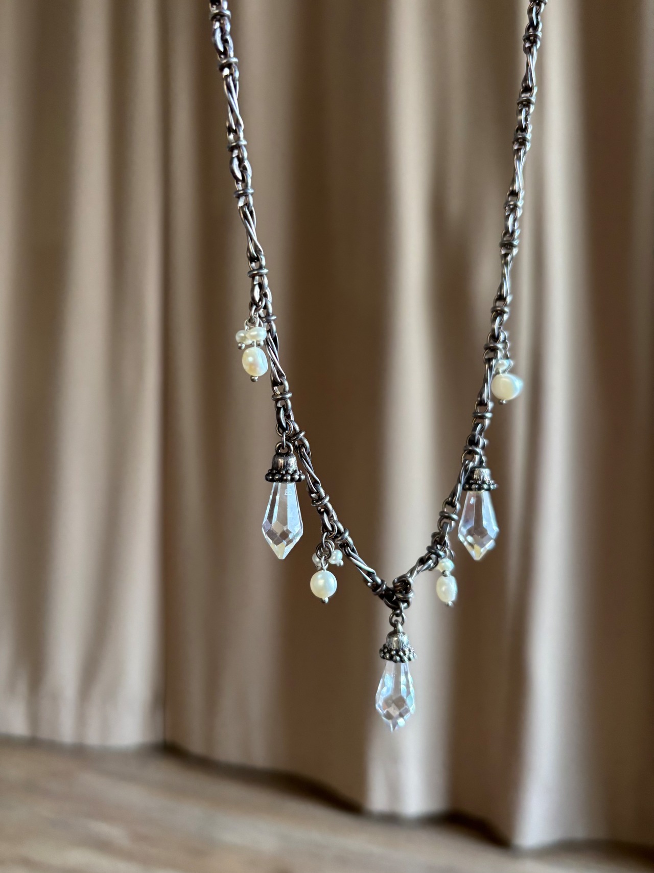 classical metallic chain necklace-5141-7