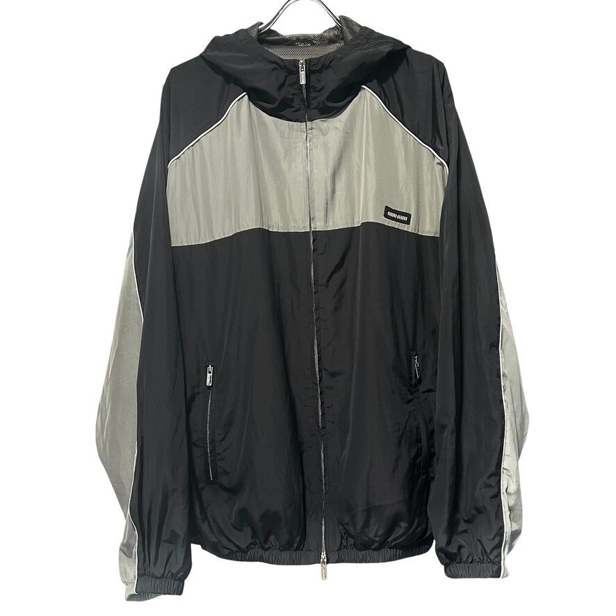 Rare◇MIU MIU Technical Silk Zip Full-Sleeve Jacket Nylon Jacket Blouson Size 42 Men's Women's