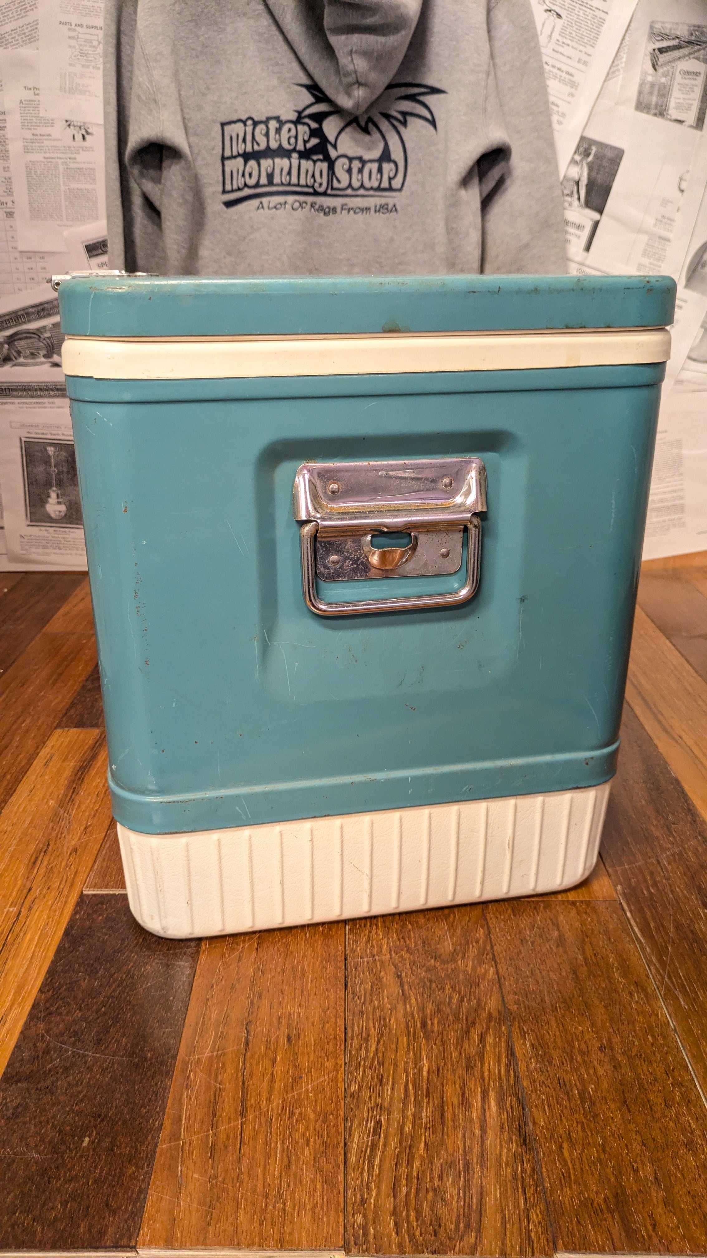 Vintage Coleman CoolerBox DiamondLogo SteelBelt Blue ビンテージ