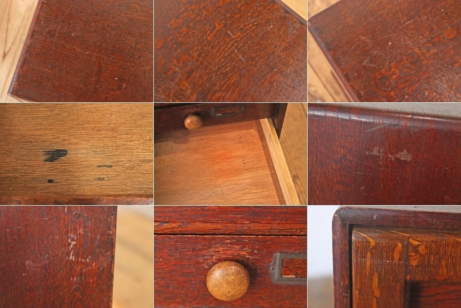 レトロ 卓上 小引き出し 抽斗 5杯 収納 小物入れ レターケース 閂式 B5