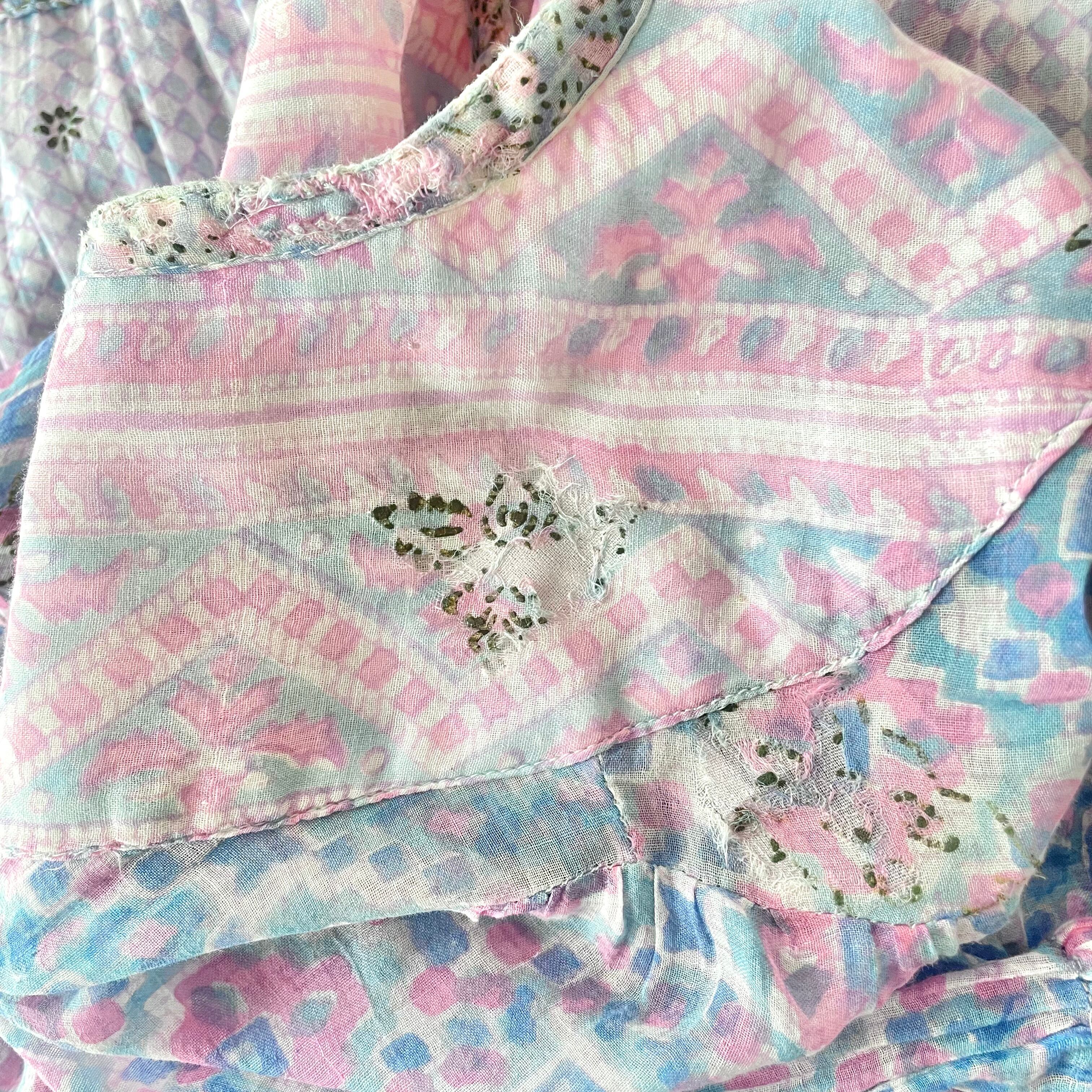 70s indian cotton pink blue onepiece ヴィンテージピンクブルー 70s indian cotton pink blue onepiece ヴィンテージピンクブルー