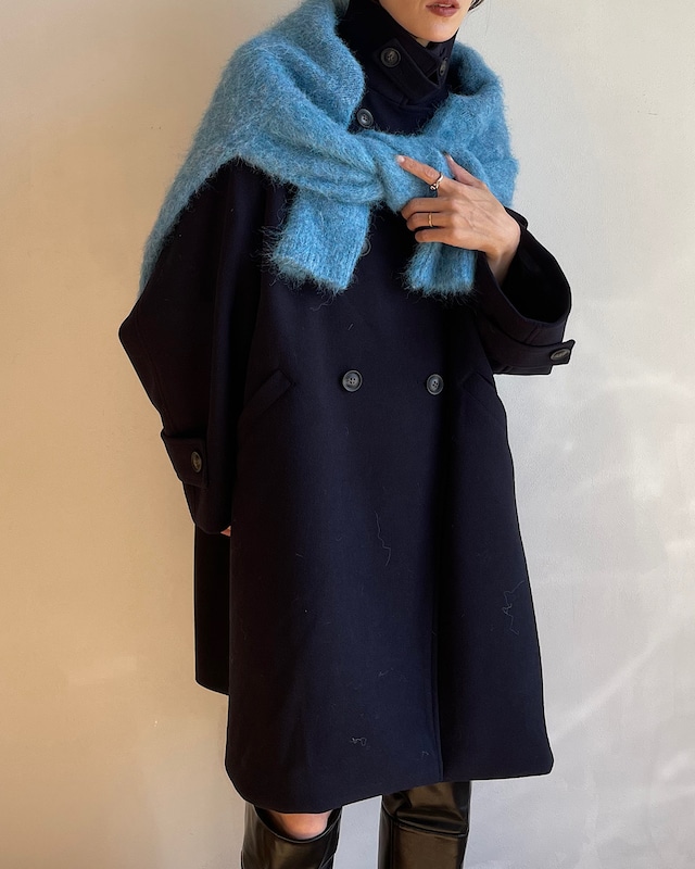 faux wool mid flare coat