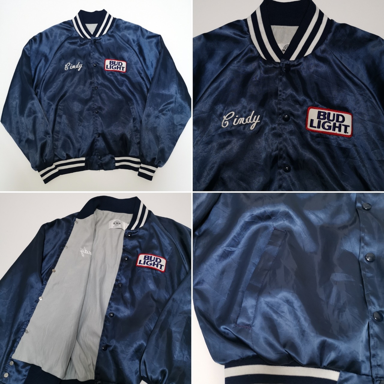 送料無料 L 80s バドワイザー BUDWEISER スタジャン ジャケット USA製 