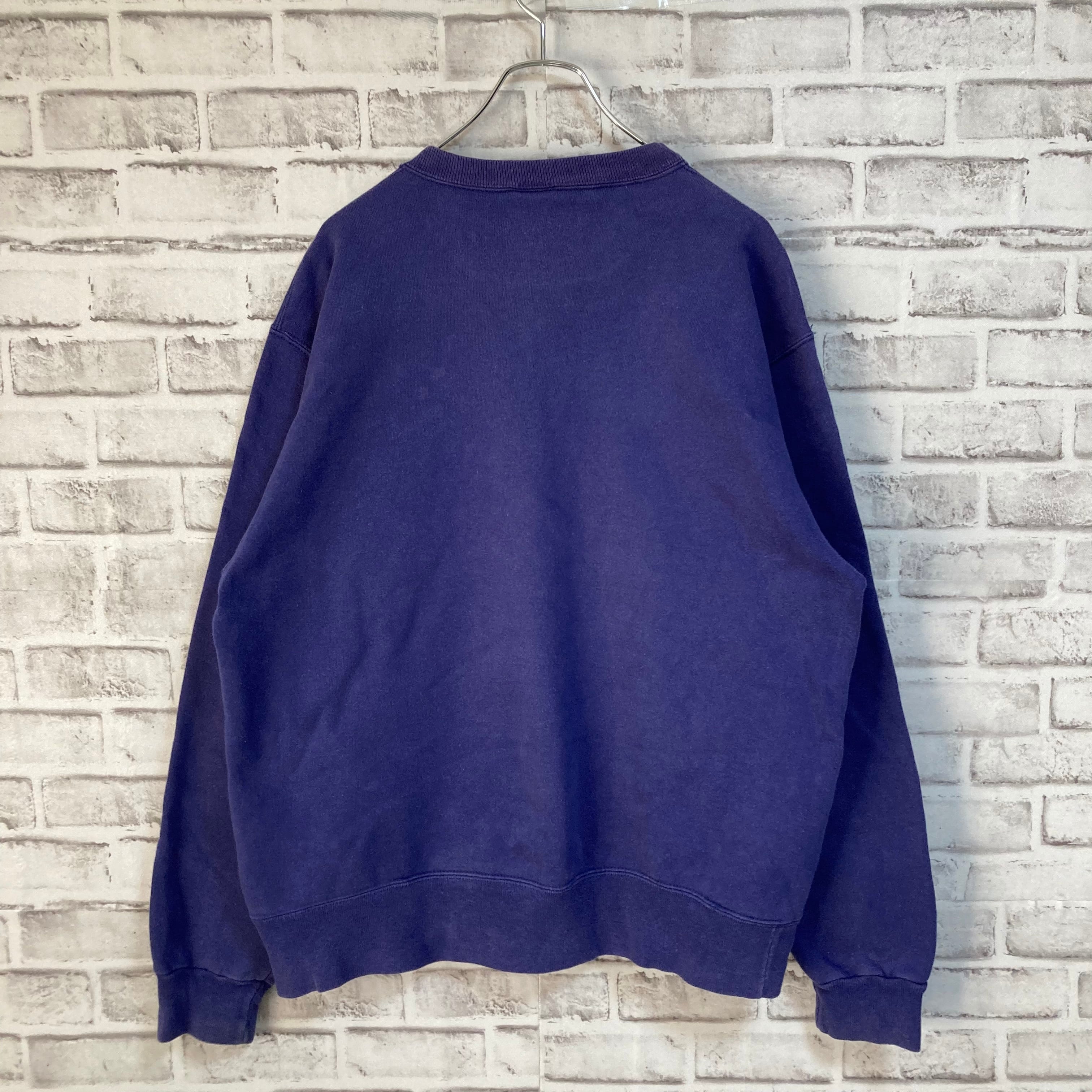 【Champion】L/S Sweat L 90s チャンピオン スウェット トレーナー 刺繍ロゴ スクリプトロゴ パープル ビッグシルエット  太アーム アメリカ USA 古着