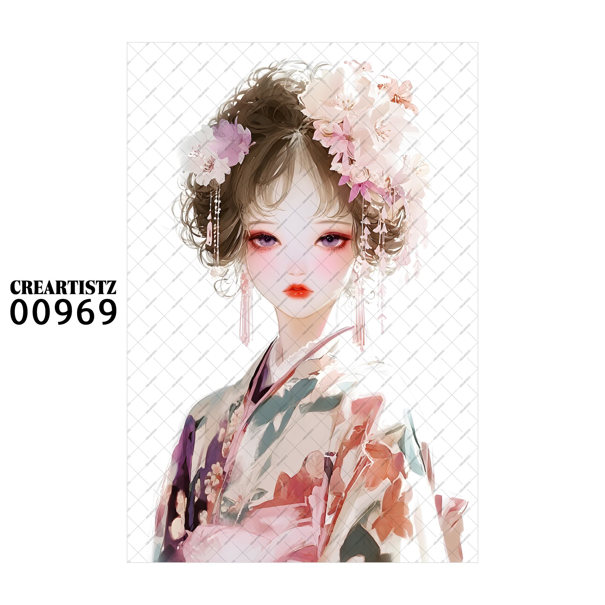 00969 ガール キュート オリジナル ペーパー/ステッカー 4枚セット CREARTISTZ