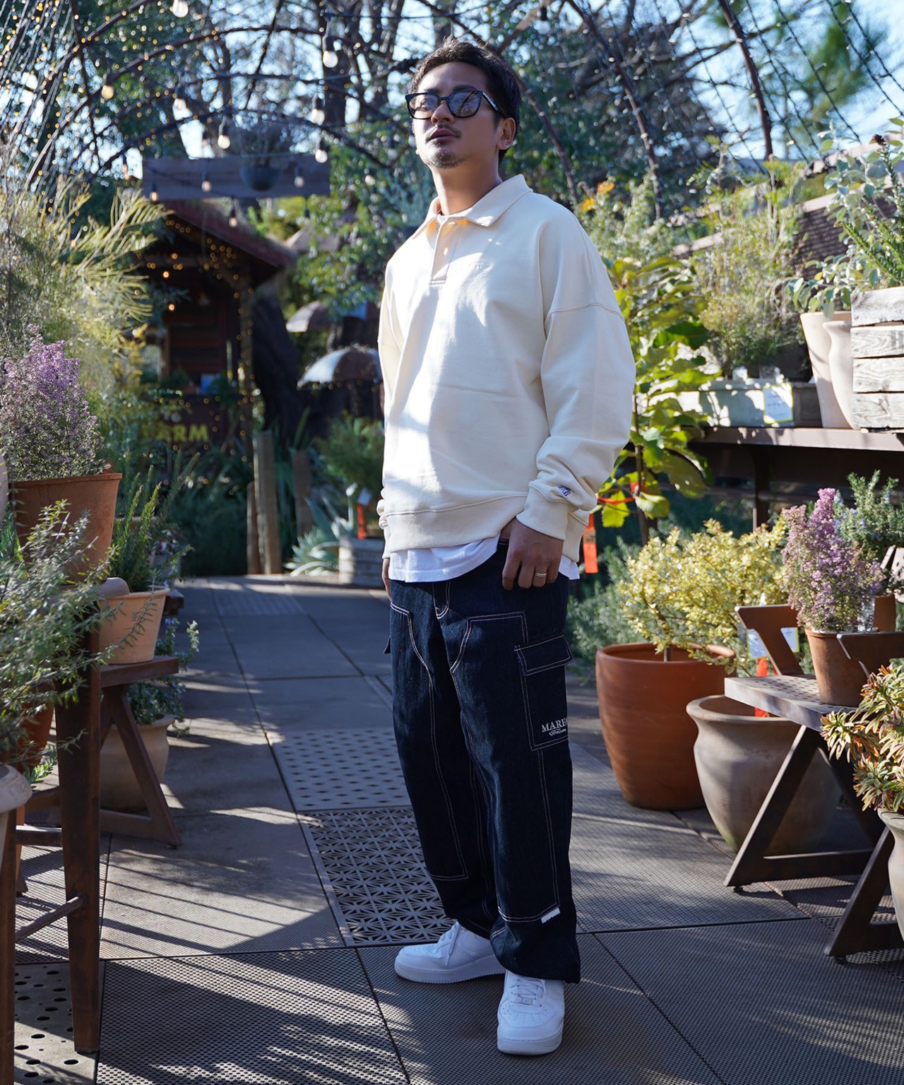 【#Re:room】LOGO EMBROIDERY SWEAT BIG POLO [REC731］