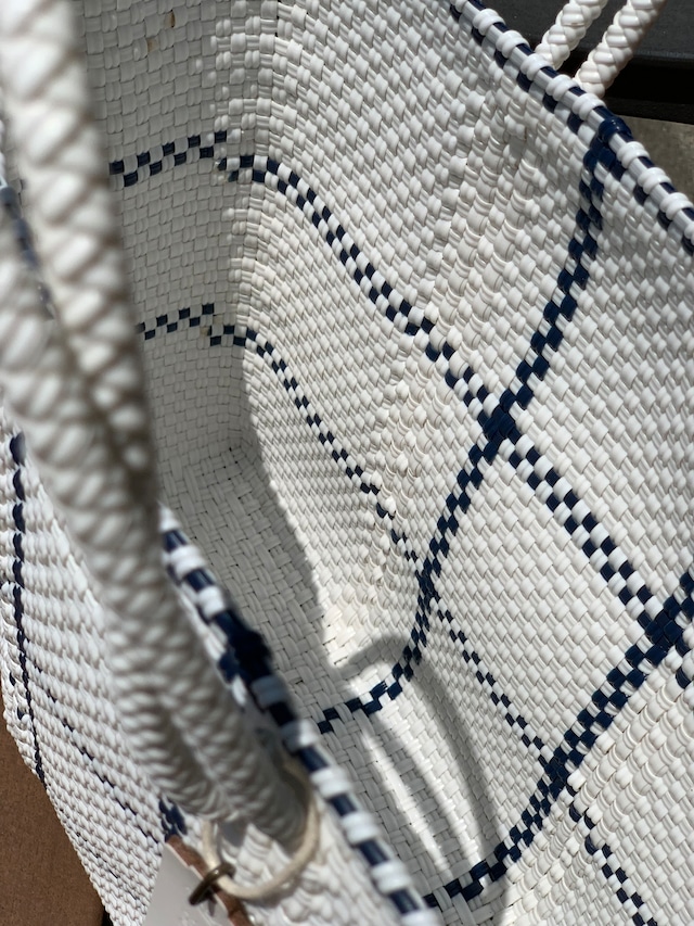 S Mercado Bag (Normal handle) White/Navy