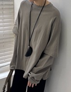 【新作5％OFF・3日間】Simple Layered Tops_4colors