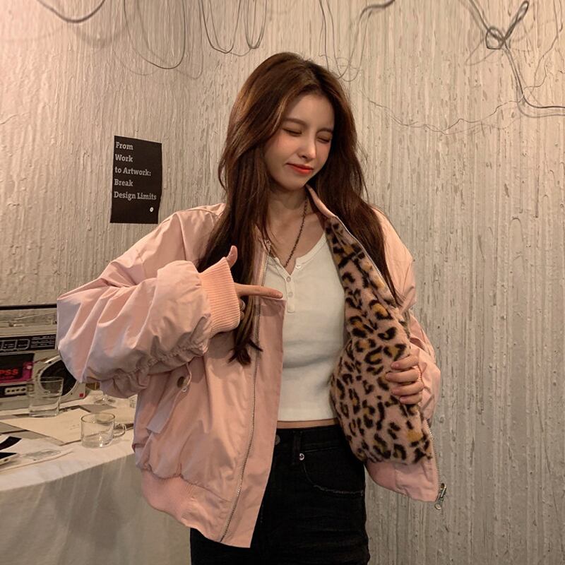 ウィンターレオパードプリント柄ベルベットコート ジャケット スプリングオータム コットン 大人ガーリー スウィート キュート カジュアル 春物 秋物 冬物 スーパーモール54268028199