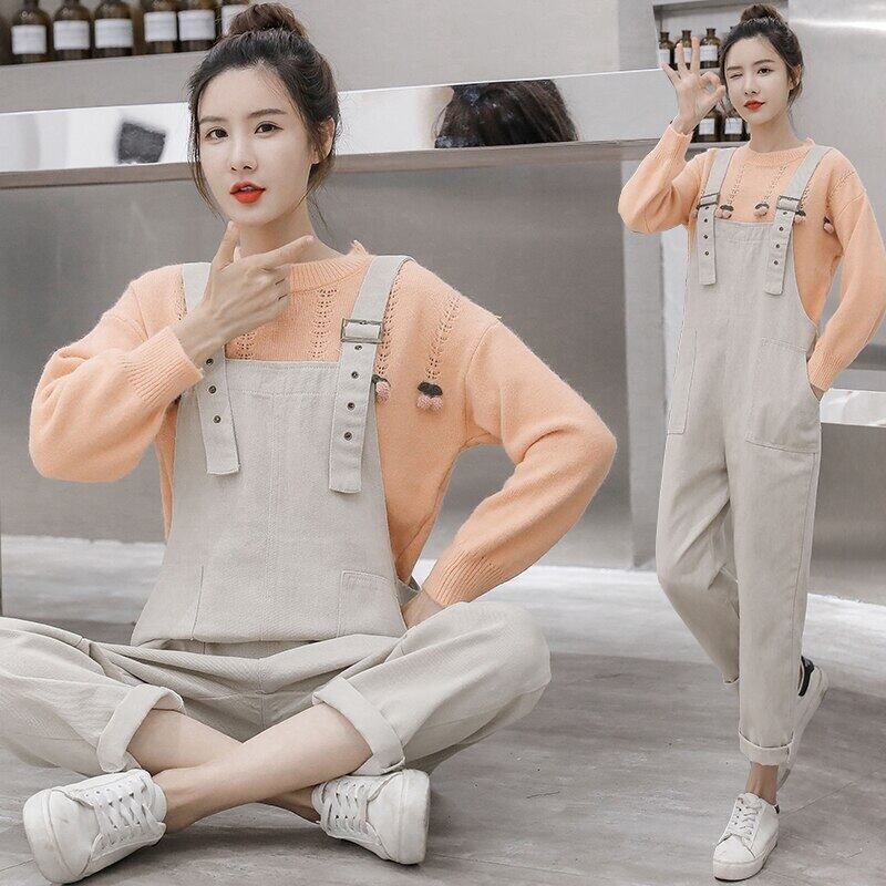 【新作】【送料無料】 688＃マタニティ服スタイリッシュスウィーティールーズ2個服妊婦マタニティジャンプスーツ 大人ガーリー スウィート キュート カジュアル AL expec34332645341