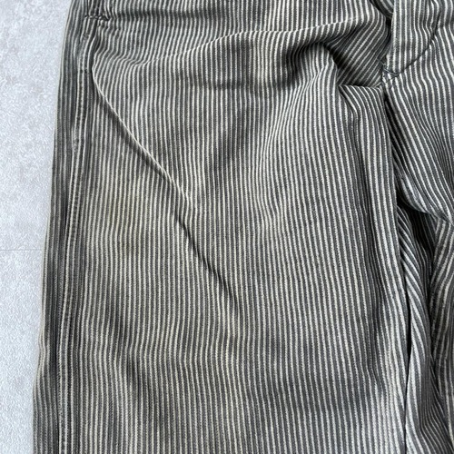 40s 針式シンチ メタルボタン コットンピケ ストライプ パンツ W33 詳細写真7