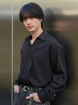 【ALUDE SELECT】center pleats zip shirt(2color)