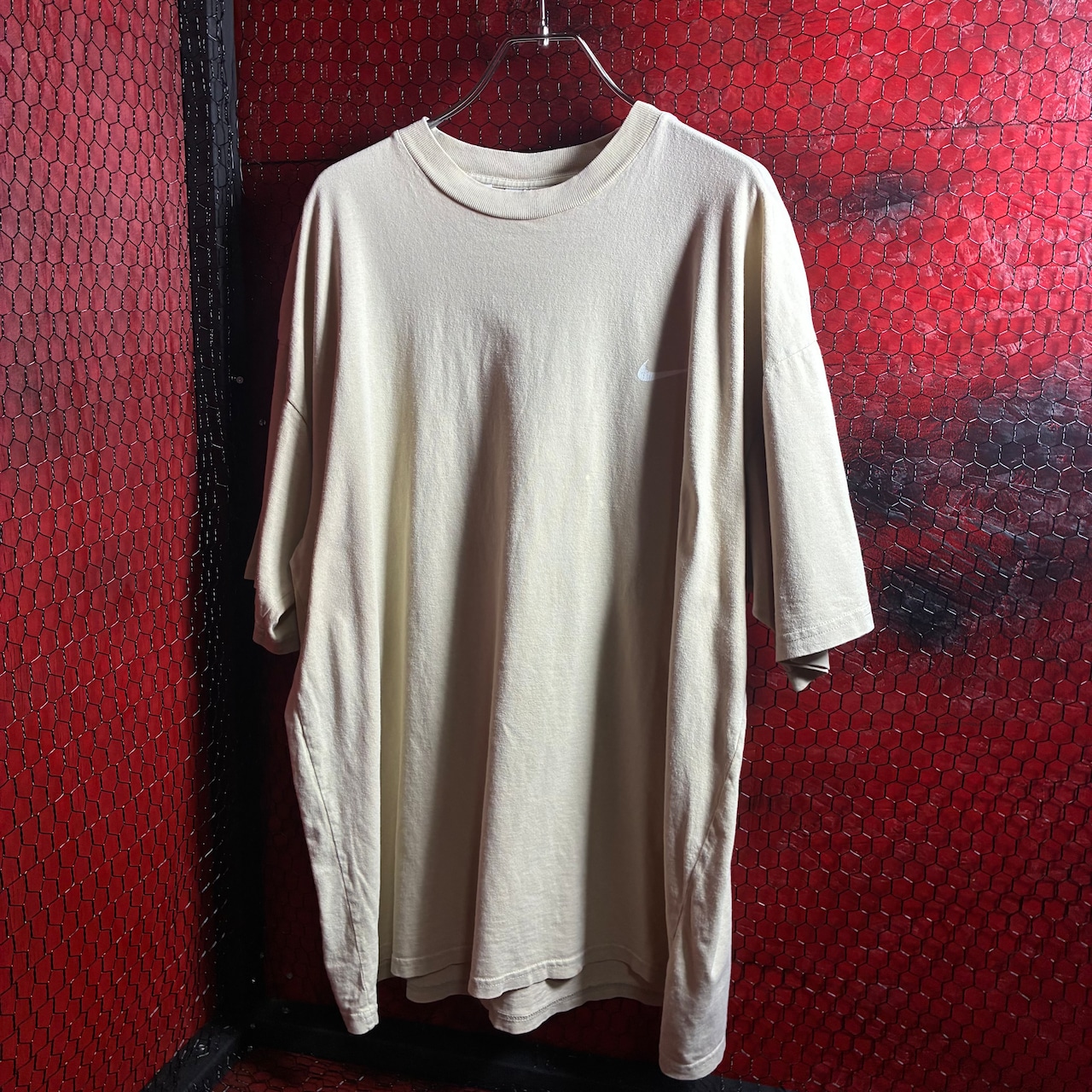 90s-00s NIKE バックプリントTシャツ　ベージュ　ナイキ　