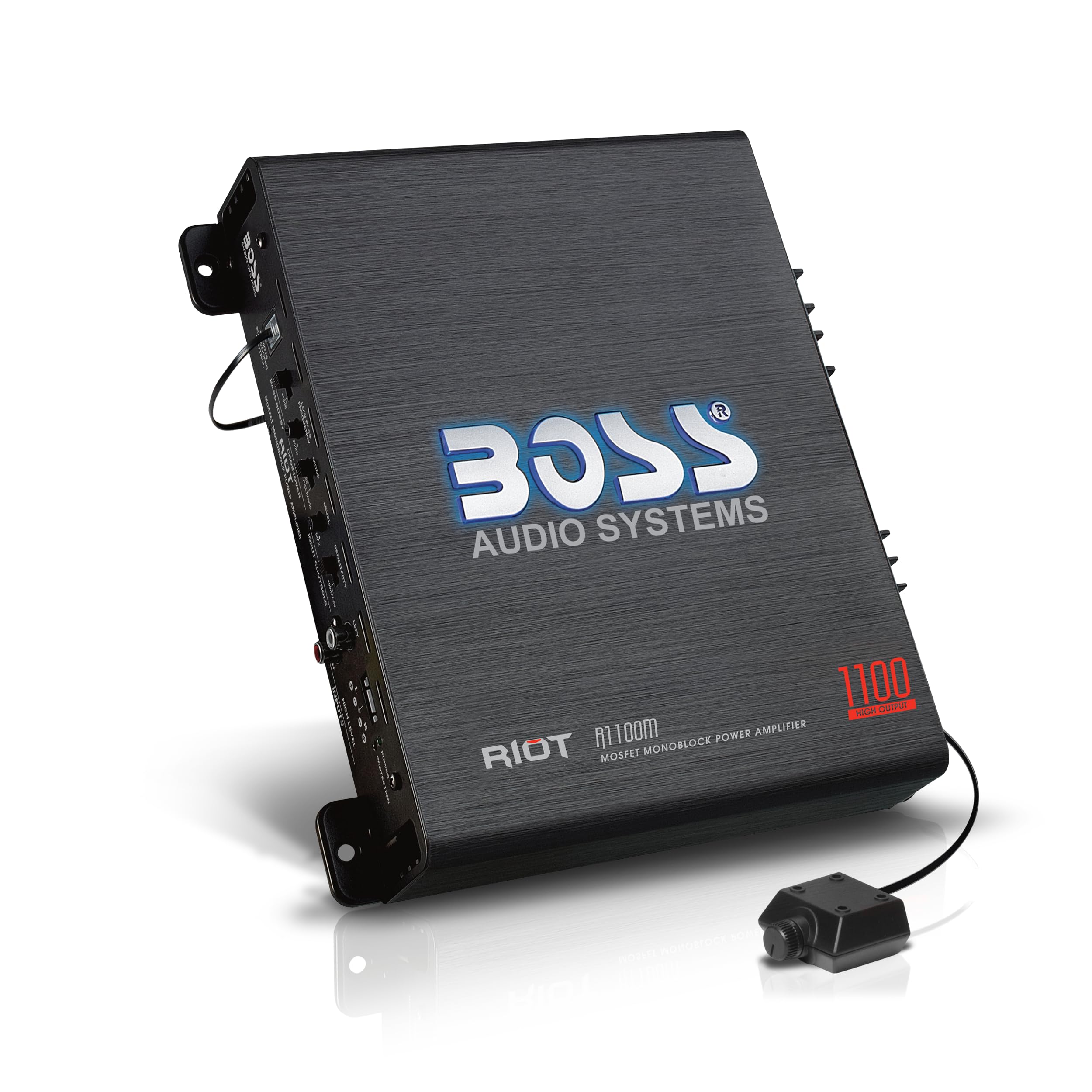 【在庫のみ】BOSS Audio Systems R1100M ライオットシリーズ カーオーディオ サブウーファーアンプ - 1100W 高出力 一体鋳造型 A/B級 安定した2/4オーム駆動 ロー/ハイレベルインプット ローパスクロスオーバー MOSFET電源回路 ステレオ 23.2 x 26.5 x 5.7cm(9.125 x 10.4375 x 2.25インチ) ブラック