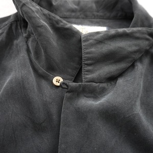 Tommy Bahama Silk open-collar shirt black [XL] 古着