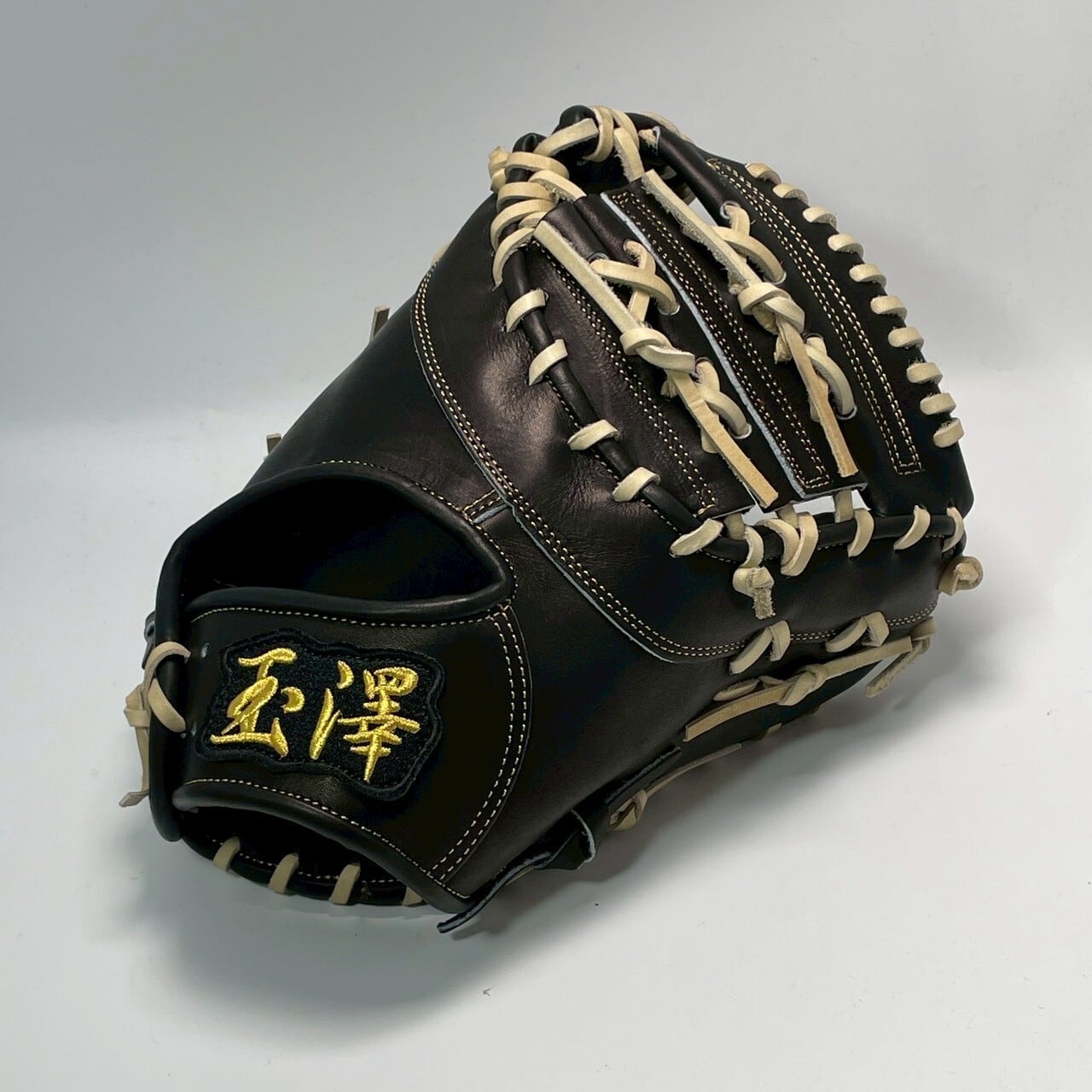 【硬式】玉澤 ファーストミット DELUXE TKF₋1007DX型 別注カラー(本体:ブラック:キャメル )カンタマ