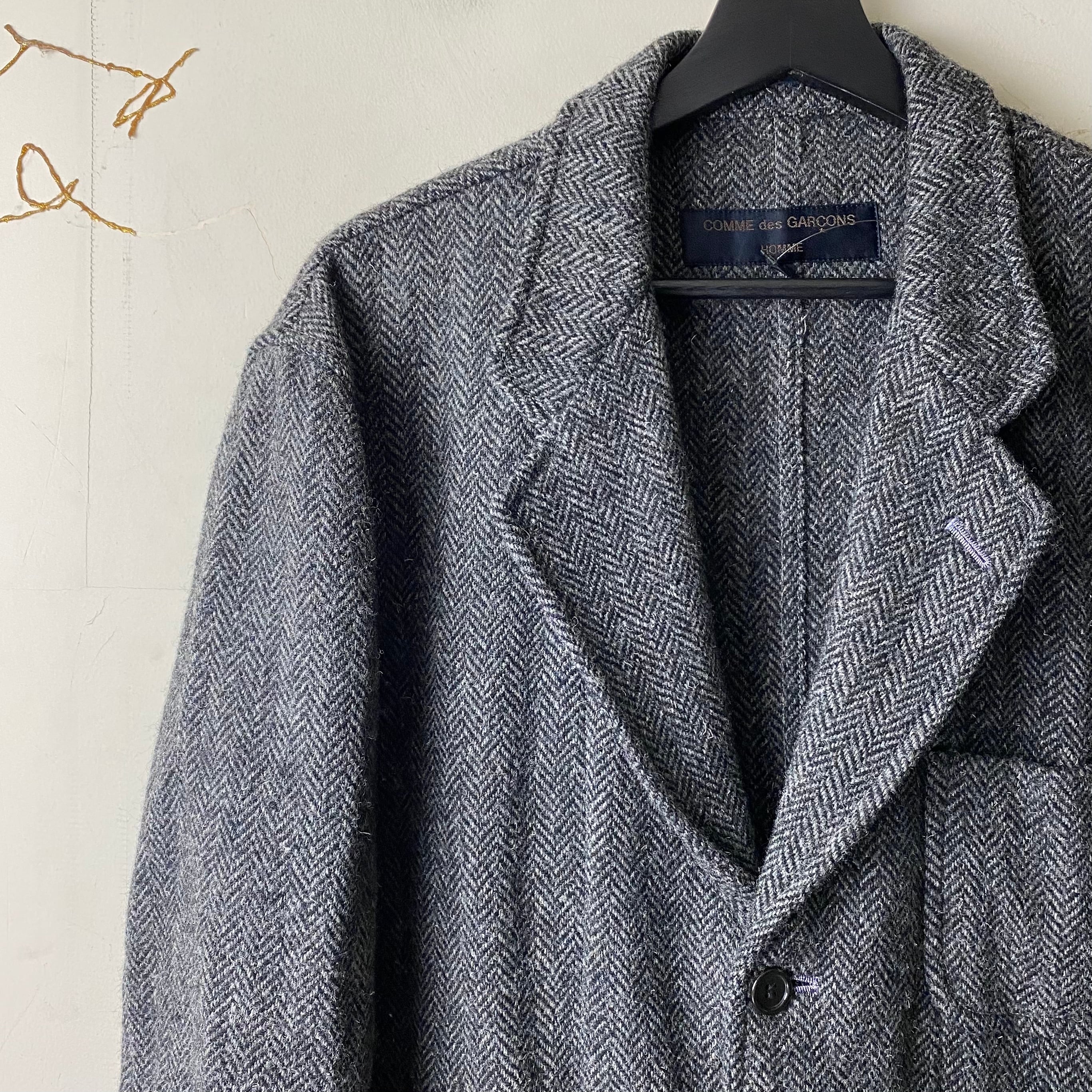 AD1995 COMME des GARCONS HOMME herringbone pattern wool tailored  