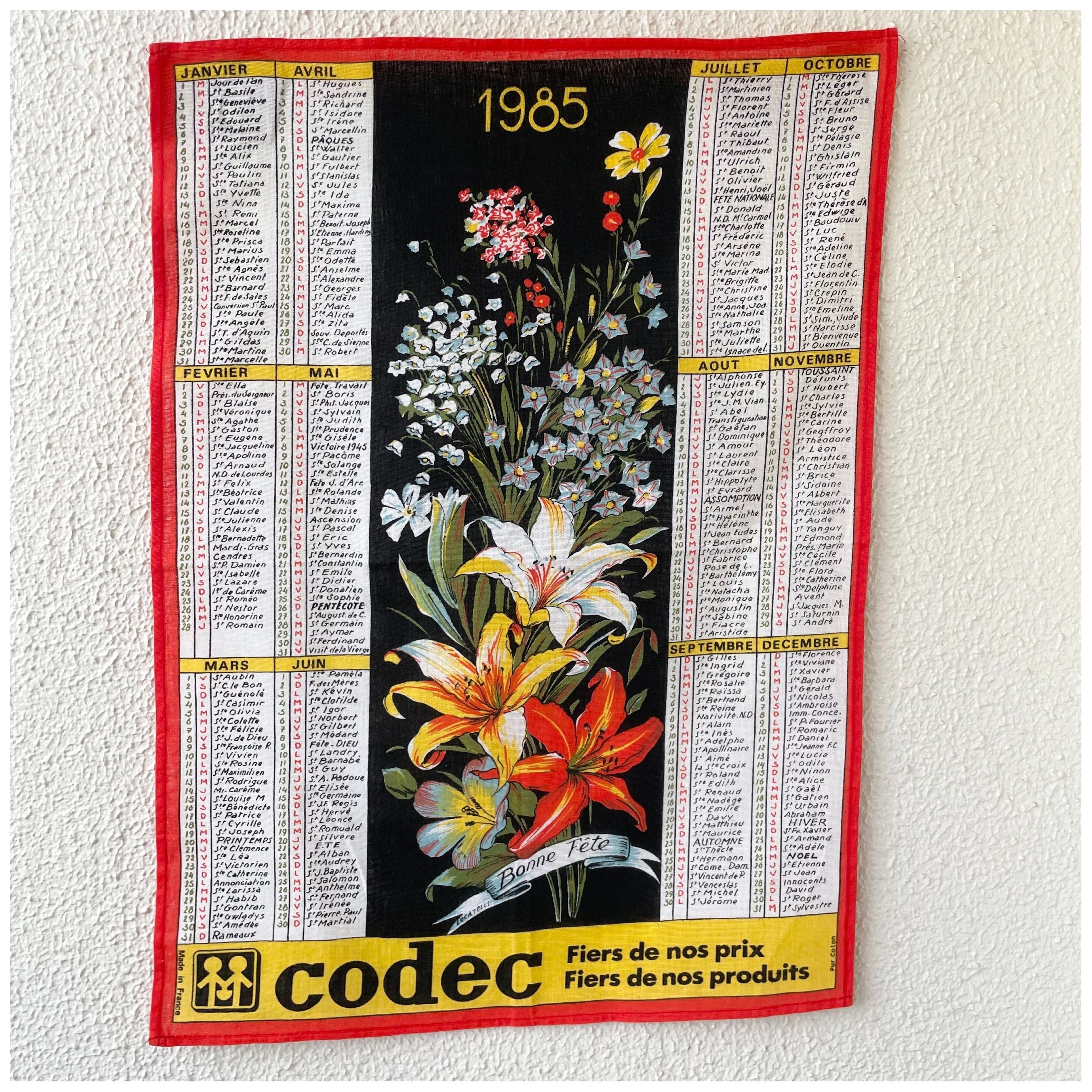 パロマガス器具　布カレンダー　１９８５年　８７年　８８年　８９年　4枚 パロマガス器具 布カレンダー 1985年 87年 88年 89年 4枚