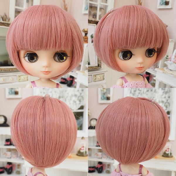 ミディブライス ウィッグ 姫バングツーテール フェアリーピンク 7.5インチ/ドール | Bonbon rouge Doll wig shop  powered by BASE