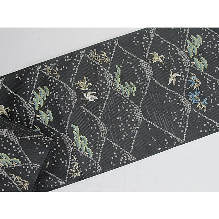 新品】【川島織物】絽/織九寸名古屋帯/連山瑞小紋/夏帯☆墨色 新品】【川島織物】絽/織九寸名古屋帯/連山瑞小紋/夏帯☆墨色