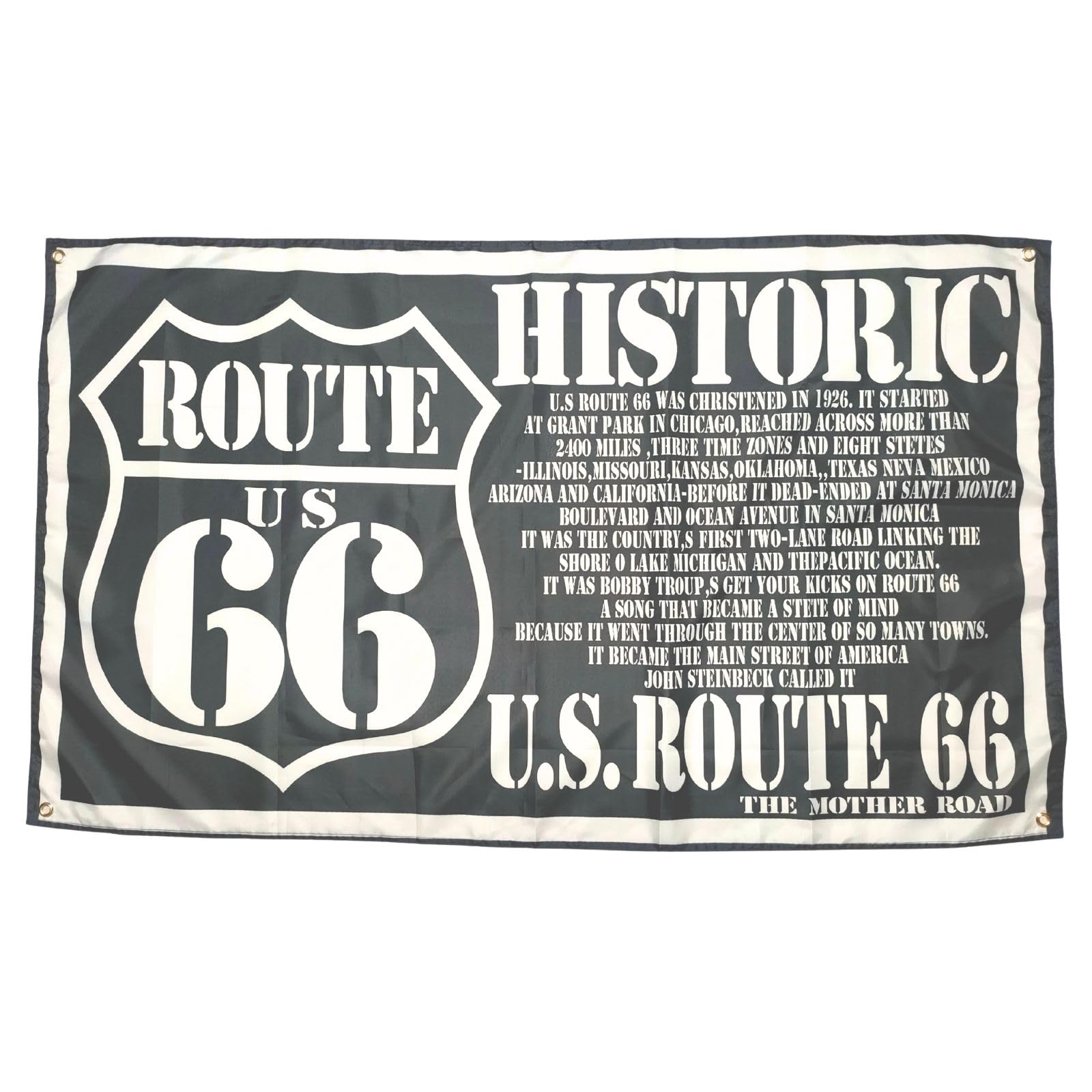 【新着特価】タペストリー フラッグ 旗 ROUTE ルート 66 アメリカン アメカジ 雑貨 壁掛け装飾 インテリア 飾り (約88cm×58cm 小サイズ)