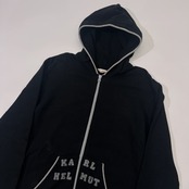 Karl Helmut カールヘルム ロゴデザイン ジップアップ スウェットパーカー M/ブラック